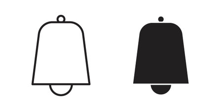 Cowbell icons Concepts. black solid and line stroke designs for web and app useのイラスト素材