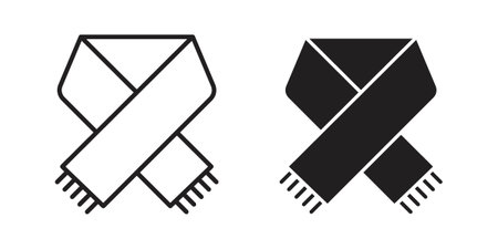 Scarf icons Concepts. black solid and line stroke designs for web and app useのイラスト素材