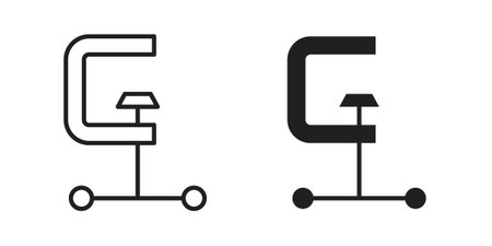 Clamp icon logo design element. minimalist style iconsのイラスト素材