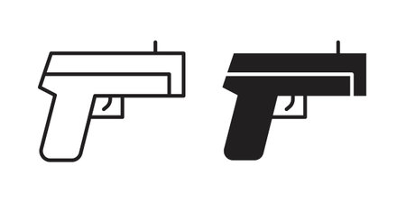 Pistol icon logo design element. minimalist style iconsのイラスト素材