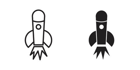 Rocket icon logo design element. minimalist style iconsのイラスト素材