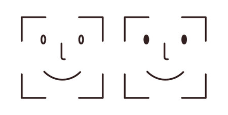 Face id icon element for design projectsのイラスト素材