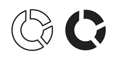 Donut chart icon element for design projectsのイラスト素材