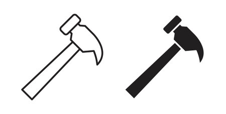 Hammer icon element for design projectsのイラスト素材