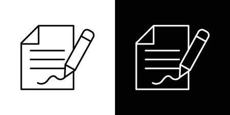 Document signed icon Lineal Style Vector Illustration. Vector symbol pictogramのイラスト素材