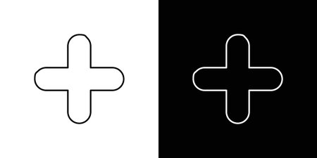 Plus icon Lineal Style Vector Illustration. Vector symbol pictogramのイラスト素材