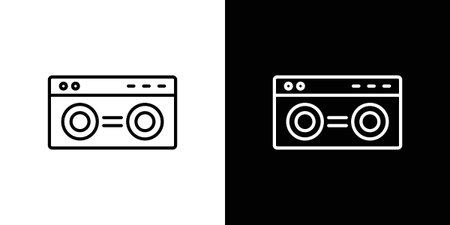 Boombox icons. Editable Stroke. logotype design conceptのイラスト素材