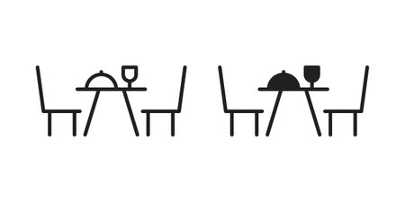 Dining table icons suitable for infographics, websites and print media and interfaces. Line vector icon.のイラスト素材