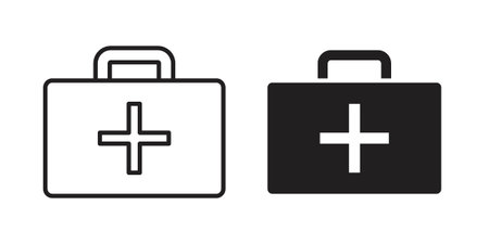 First aid kit icons suitable for infographics, websites and print media and interfaces. Line vector icon.のイラスト素材