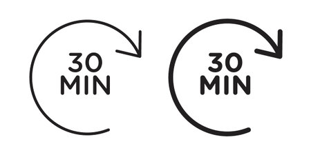 Half hour icons suitable for infographics, websites and print media and interfaces. Line vector...