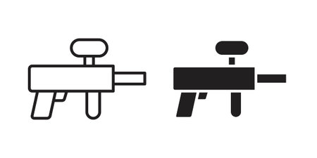 Paintball icons suitable for infographics, websites and print media and interfaces. Line vector icon.のイラスト素材