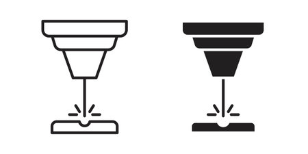 Laser machine icons suitable for infographics, websites and print media and interfaces. Line vector icon.のイラスト素材