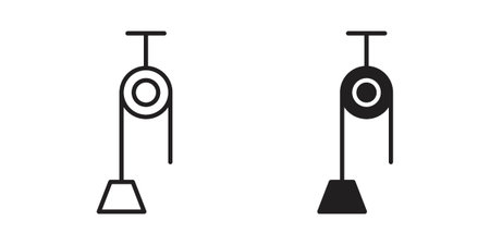Pulley icons suitable for infographics, websites and print media and interfaces. Line vector icon.のイラスト素材