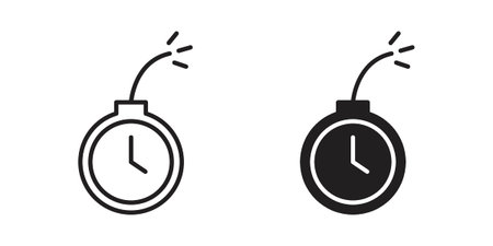 Time bomb icons suitable for infographics, websites and print media and interfaces. Line vector icon.のイラスト素材