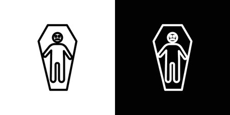 Dead icons. Editable vector stroke. icons in black for app.のイラスト素材