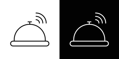 Reception bell icon in line design. Editable stroke icon.のイラスト素材