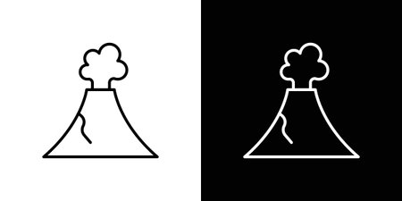 Volcano icon in line design. Editable stroke icon.のイラスト素材