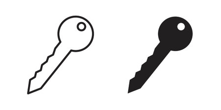 key icon. linear style sign for mobile concept and website ui designのイラスト素材