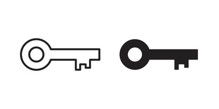 key icon. linear style sign for mobile concept and website ui designのイラスト素材