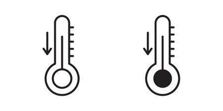Low Temperature icon. linear style sign for mobile concept and website ui designのイラスト素材