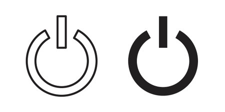 Power icon. linear style sign for mobile concept and website ui designのイラスト素材