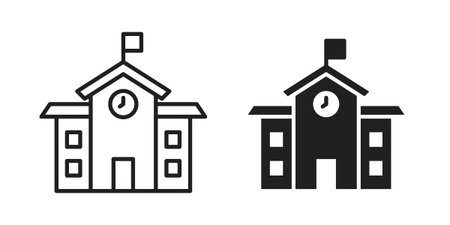 school icon. linear style sign for mobile concept and website ui designのイラスト素材