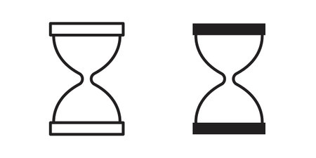Hourglass end icon or logo pack. Vector Illustration Outline and flat