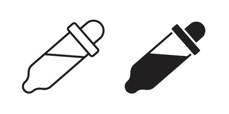 Eye dropper icon or logo pack. Vector Illustration Outline and flatのイラスト素材