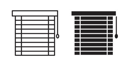 Blinds icon vector Illustration and outline Icons. vector silhouette.のイラスト素材