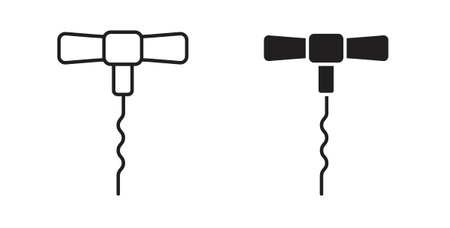Corkscrew icon vector Illustration and outline Icons. vector silhouette.のイラスト素材