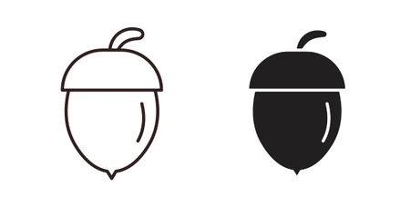 Hazelnut icon vector Illustration and outline Icons. vector silhouette.のイラスト素材