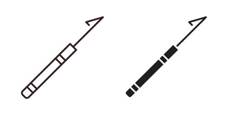 Harpoon icon vector Illustration and outline Icons. vector silhouette.のイラスト素材