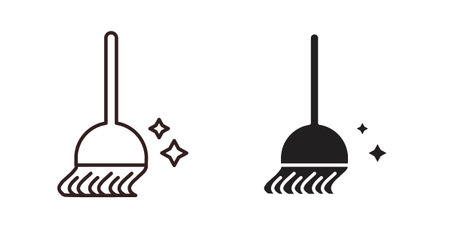 Sweeping icon vector Illustration and outline Icons. vector silhouette.のイラスト素材