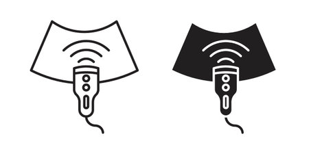 Ultrasound icon vector Illustration and outline Icons. vector silhouette.のイラスト素材