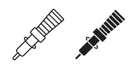 Spark plug icon vector Illustration and outline Icons. vector silhouette.のイラスト素材