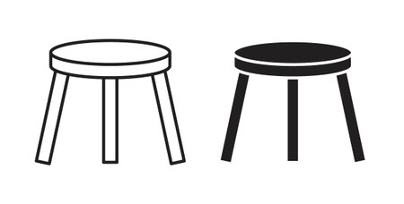 Stool icon vector Illustration and outline Icons. vector silhouette.のイラスト素材