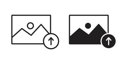 Upload photo icon. Vector Isolated Illustration for web design.
