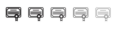 Diploma icon. Thin line illustration. outline drawing, Editable stroke