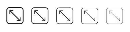 Expand icon. Thin line illustration. outline drawing, Editable stroke