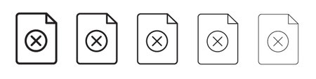 Delete Document icon. Thin line illustration. outline drawing, Editable stroke