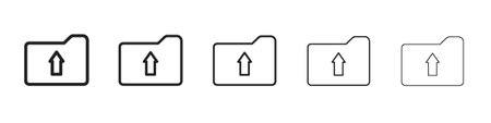 Folder upload icon. Thin line illustration. outline drawing, Editable strokeのイラスト素材