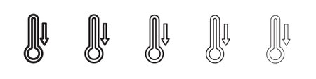 Low Temperature icon. Thin line illustration. outline drawing, Editable stroke