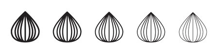 Onion icon. Thin line illustration. outline drawing, Editable strokeのイラスト素材