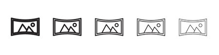 Panoramic icon. Thin line illustration. outline drawing, Editable stroke