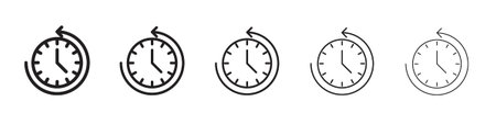 Time forward icon. Thin line illustration. outline drawing, Editable strokeのイラスト素材