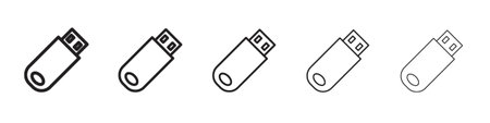 USB pendrive icon. Thin line illustration. outline drawing, Editable stroke