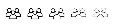 Users icon. Thin line illustration. outline drawing, Editable stroke