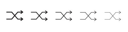 Shuffle icon. Thin line illustration. outline drawing, Editable stroke