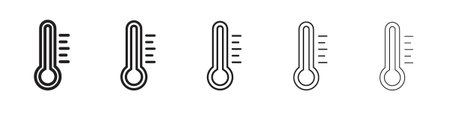Temperature icon. Thin line illustration. outline drawing, Editable stroke