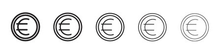 Euro icon. Thin line illustration. outline drawing, Editable strokeのイラスト素材